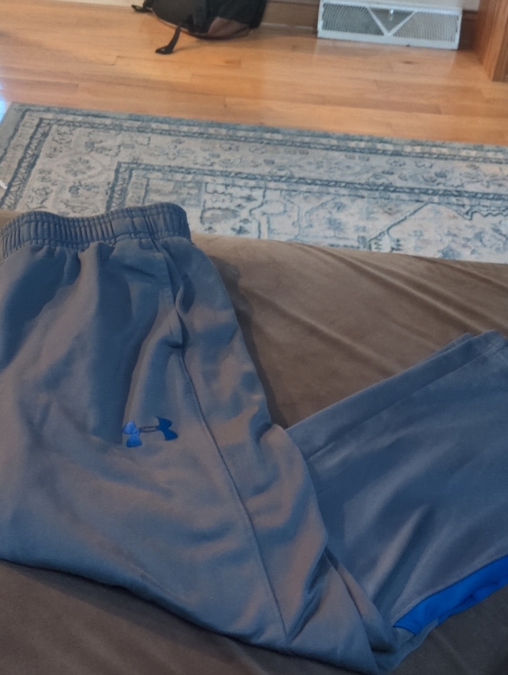 Under Armour Gray Joggers with Blue Logo Accent